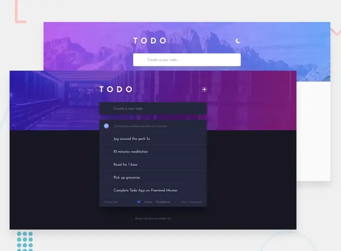 screenshot of Todo web app project